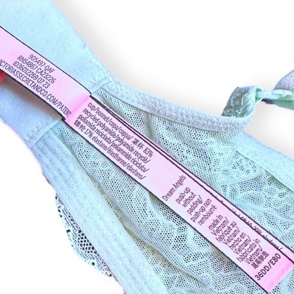 VICTORIA’S SECRET Women’s Pastel Teal Dream Angels Push-Up Bra Without Padding S - Picture 4 of 6